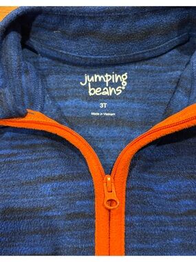 Blue sweatshirt with Orange Zipper